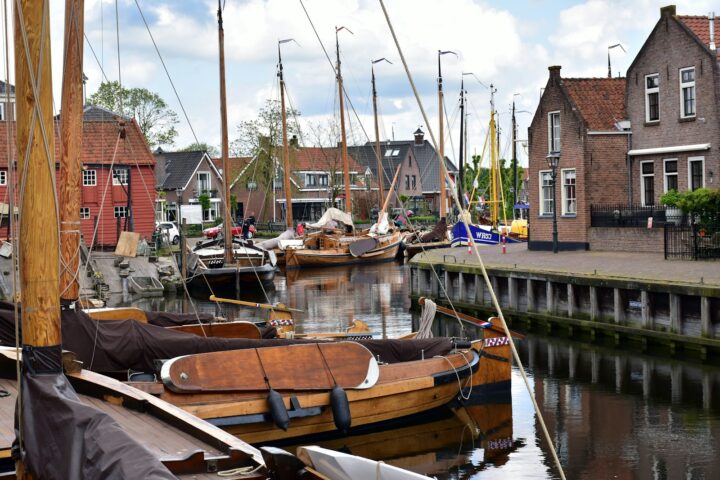 a harbor filled with lots of wooden boats
