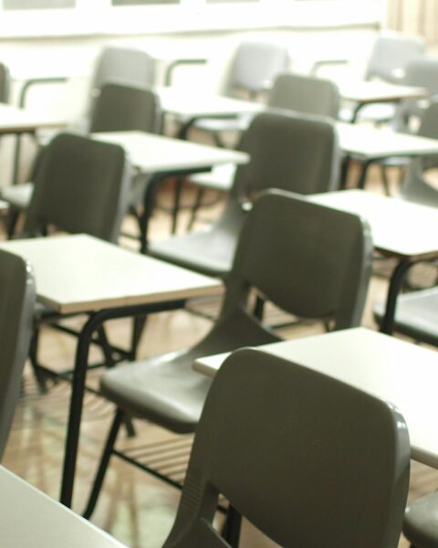 white table with black chairs
